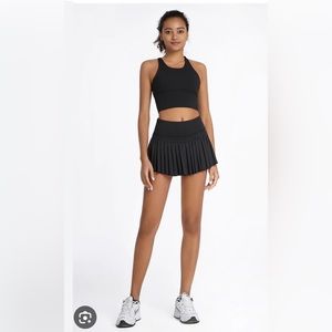 Athleta Womens Pleated Athletic Skirt / Skort  in Black